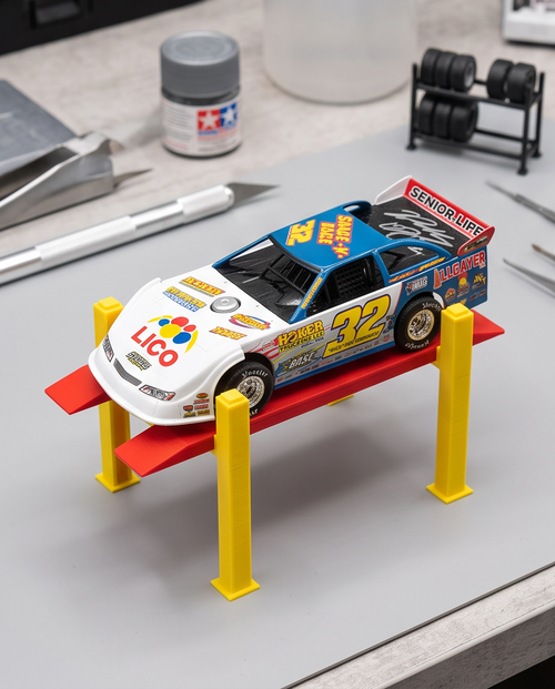 1:24 Scale Dirt Car Display Lift | Diecast Garage Accessory