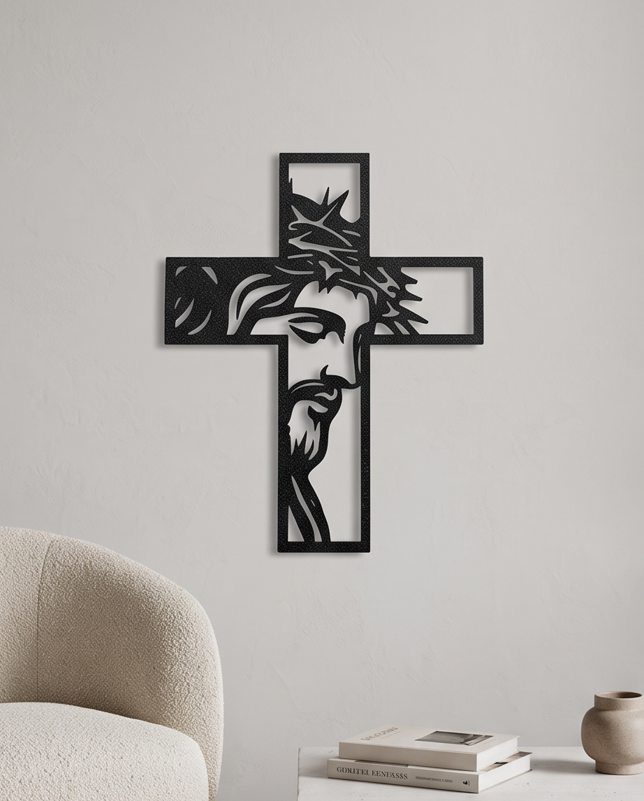 Contemporary Jesus Cross - Spiritual Wall Piece