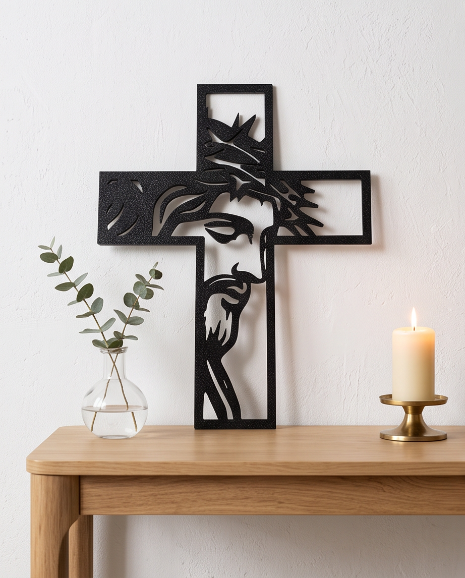 Contemporary Jesus Cross - Spiritual Wall Piece