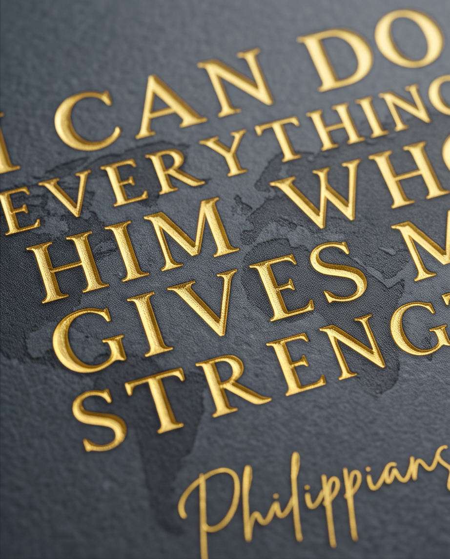 Christian Wall Art – “I Can Do Everything Through Him” Philippians 4:13 Sign | 8.75" x 7" Scripture Decor
