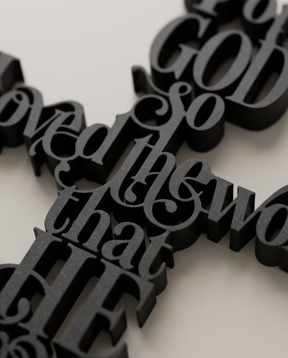 Christian Wall Art – “For God So Loved the World” Cross Sign | 11" x 7" Scripture Decor