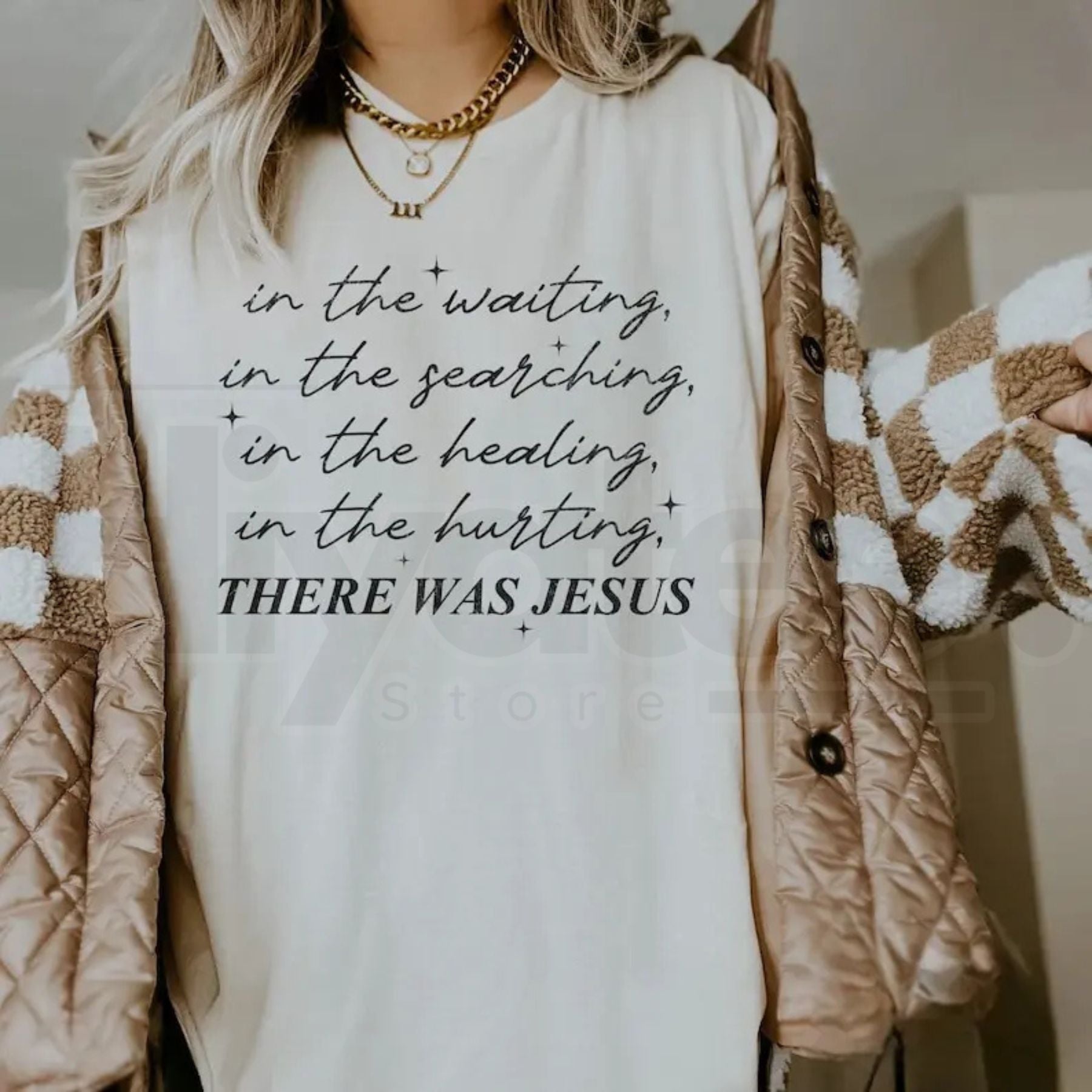 Boho Christian "There Was Jesus" T-Shirt – Trendy Motivational Faith Outfit