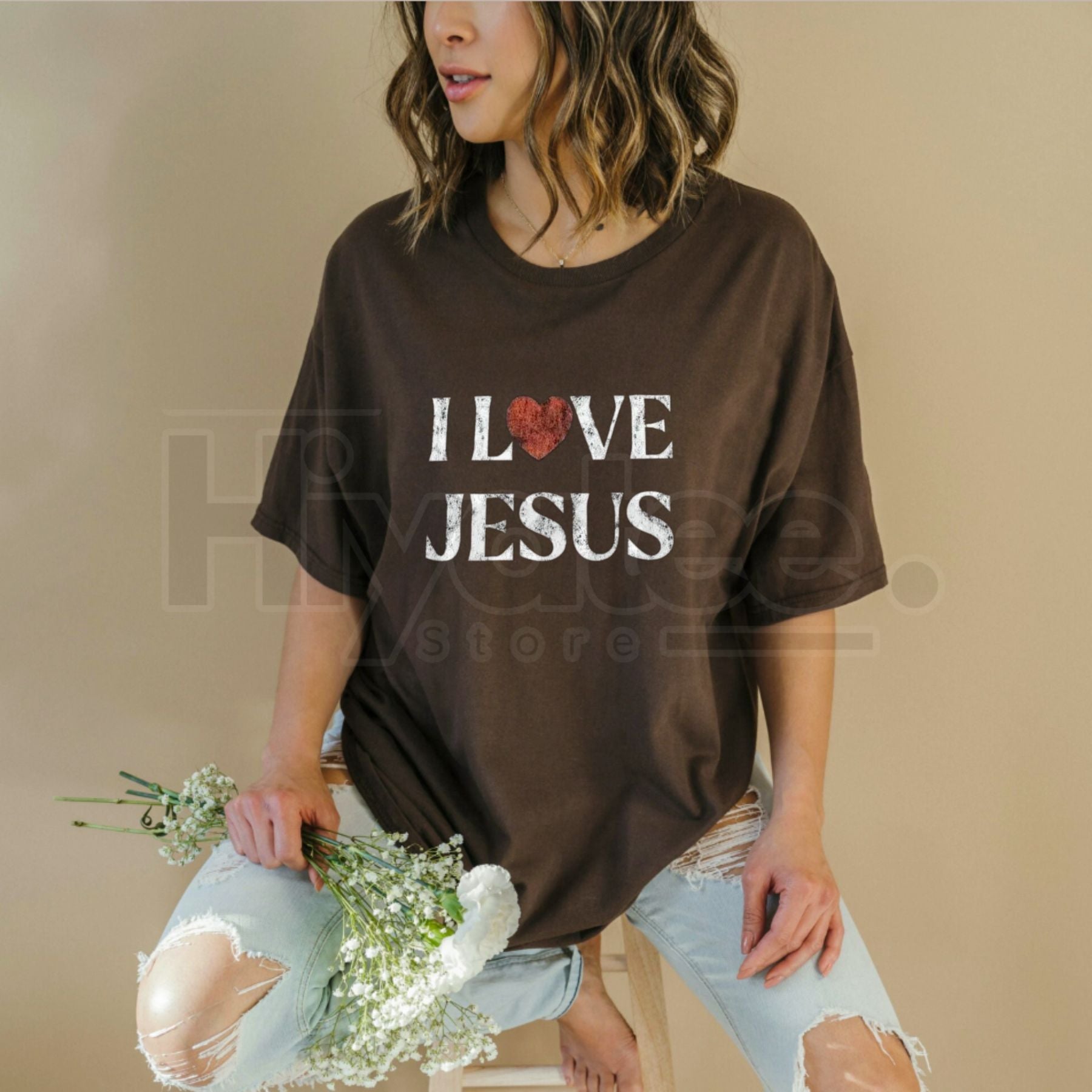 Vintage "I Love Jesus" Classic T-Shirt – Retro Streetwear Letter Print Tee