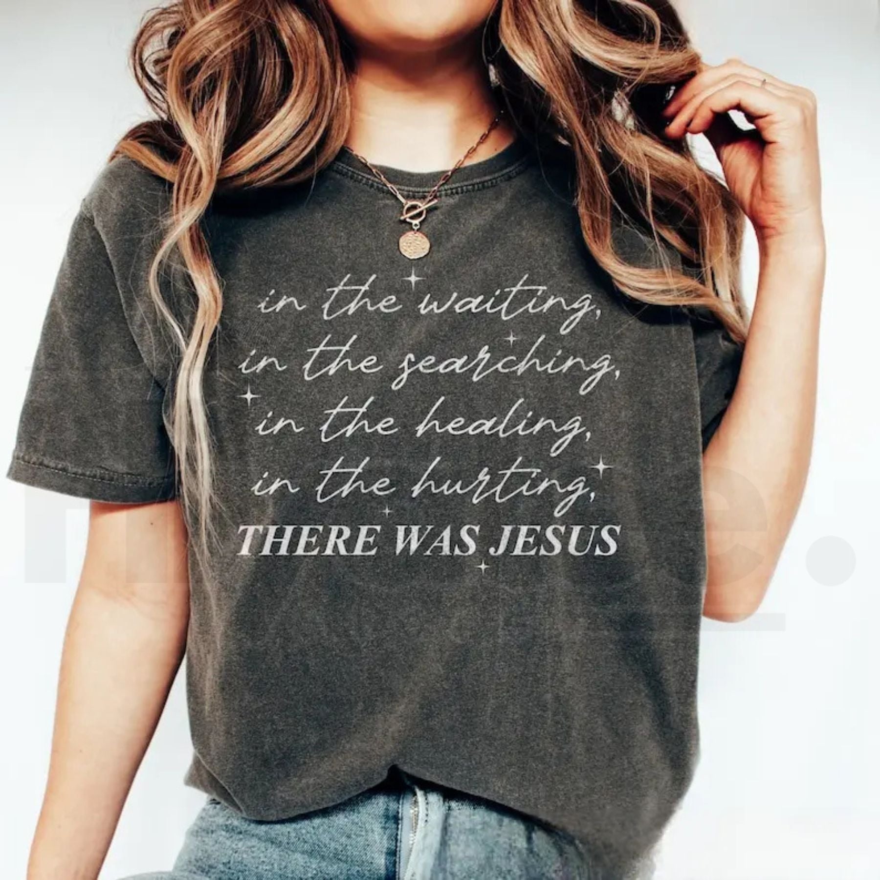 Boho Christian "There Was Jesus" T-Shirt – Trendy Motivational Faith Outfit