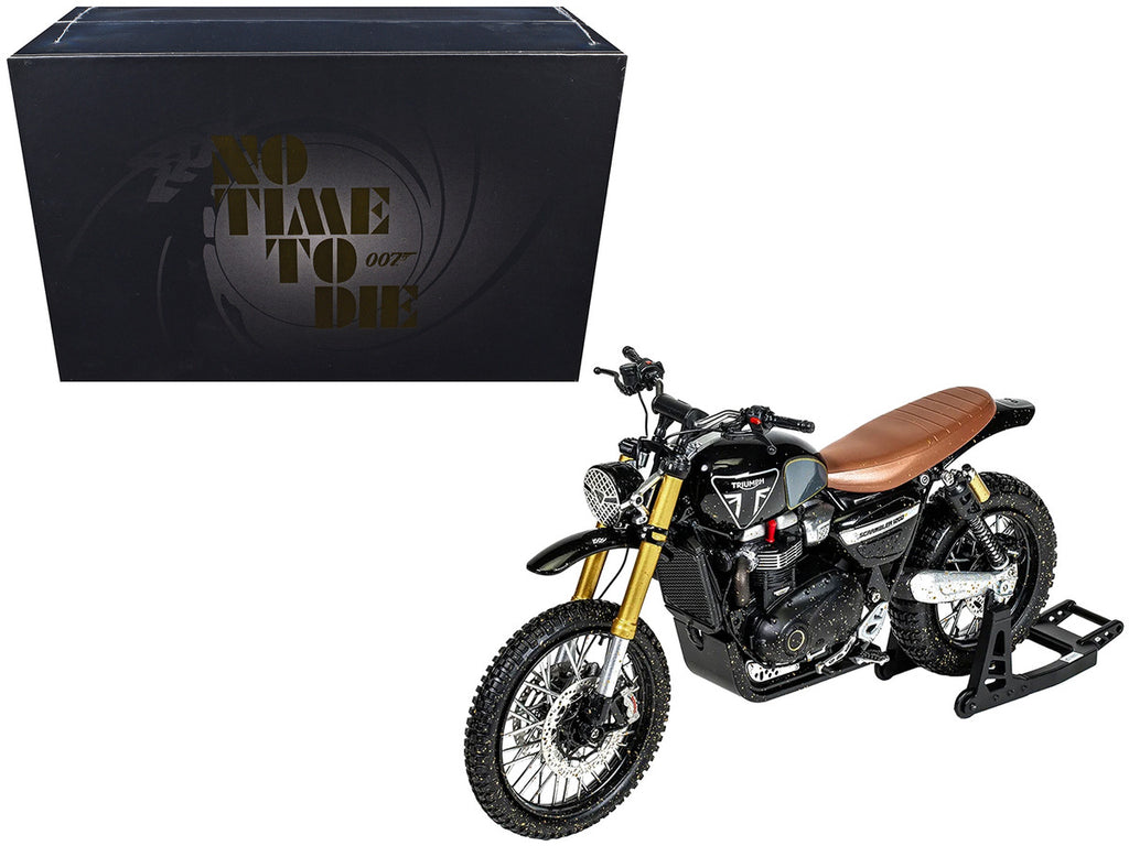 Triumph Scrambler 1200 XE Motorcycle Black (Dirty Version) James Bond 007 "No Time to Die" (2021) Movie Diecast Model Car by Corgi-4