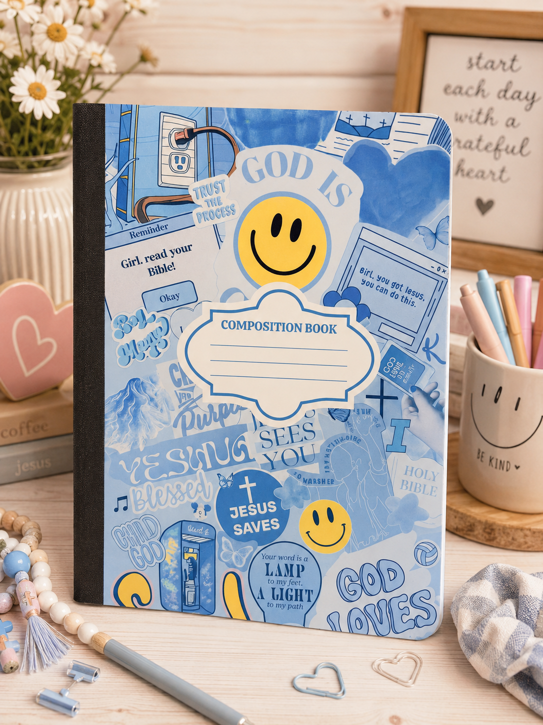 Girl Read Your Bible Blue Composition Books