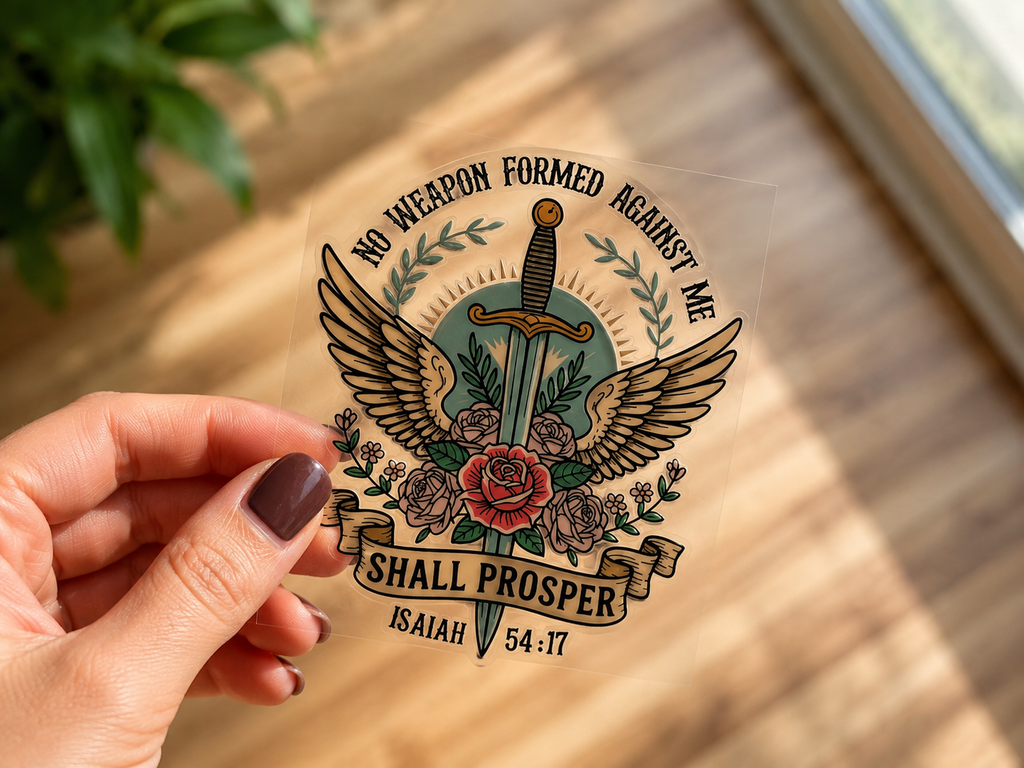 Isaiah 54:17 UV DTF Decal