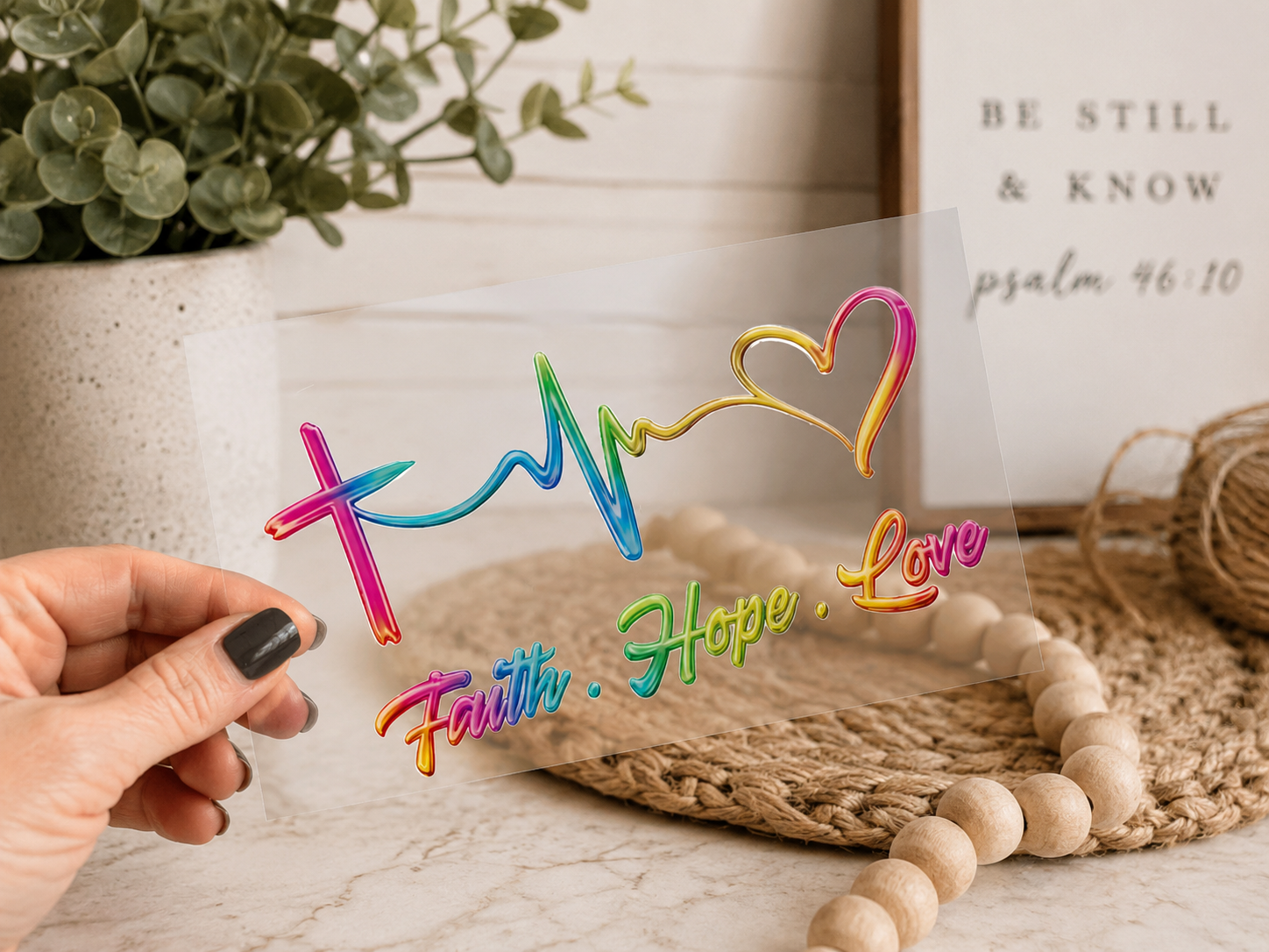 Faith Hope Love UV DTF Decal
