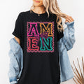 Colorful Amen Bows Coquette Christian Jesus Gospel Faith Saved Comfort Colors Tee