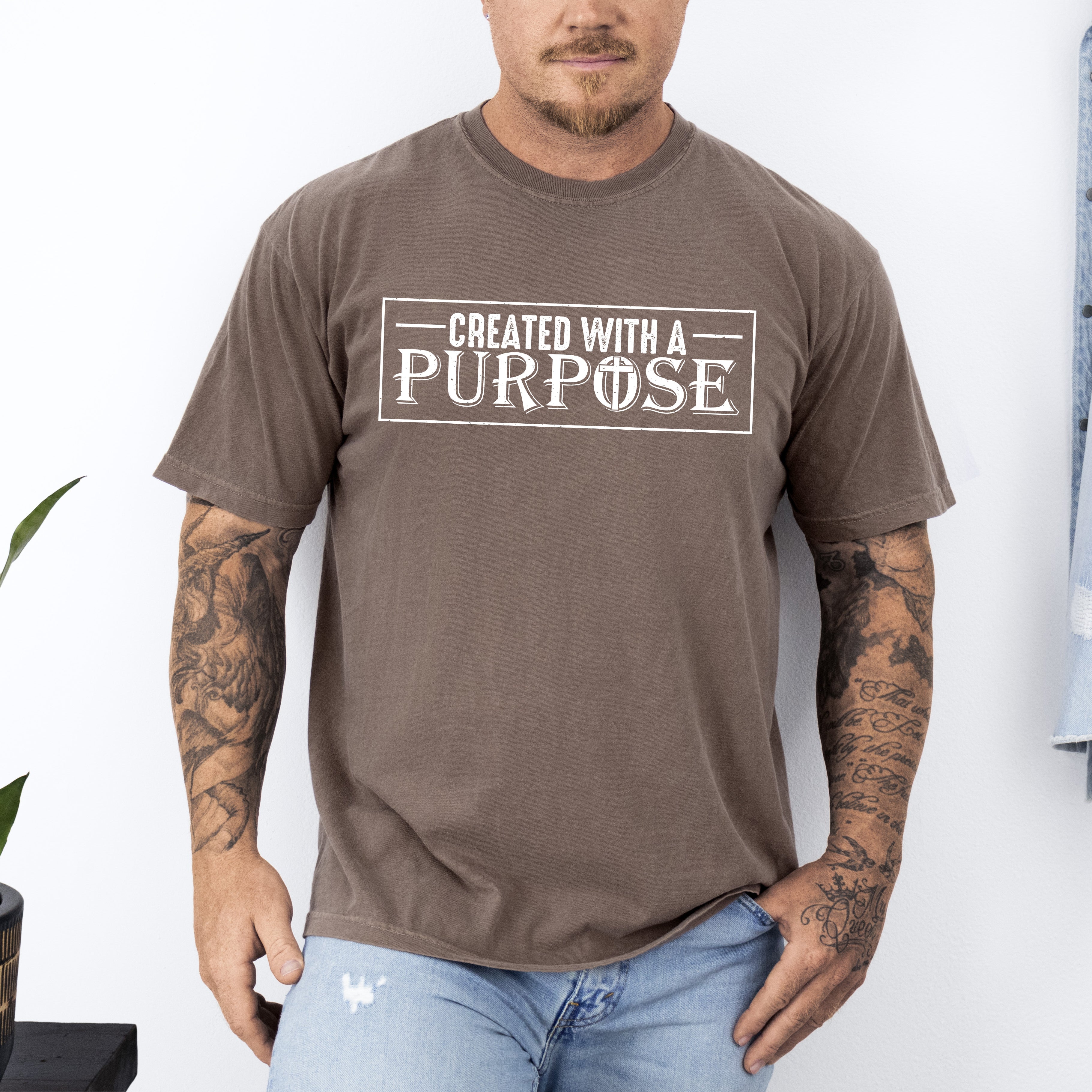 Created With A Purpose Faith Christian Jesus Gospel Religious T-Shirt Comfort Colors Tee