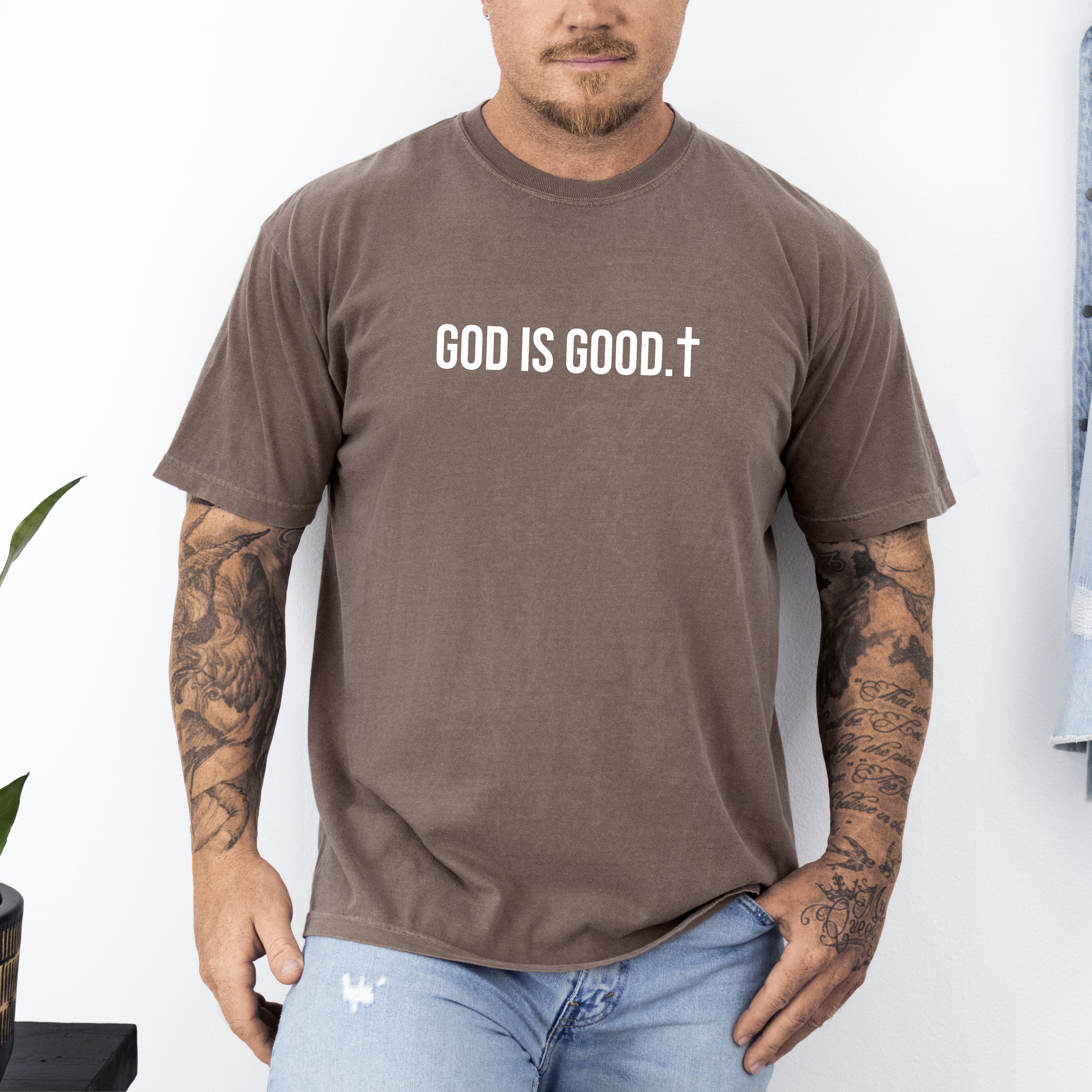 God Is Good Minimalist Faith Gospel Jesus Christian Religious Comfort Colors Tee