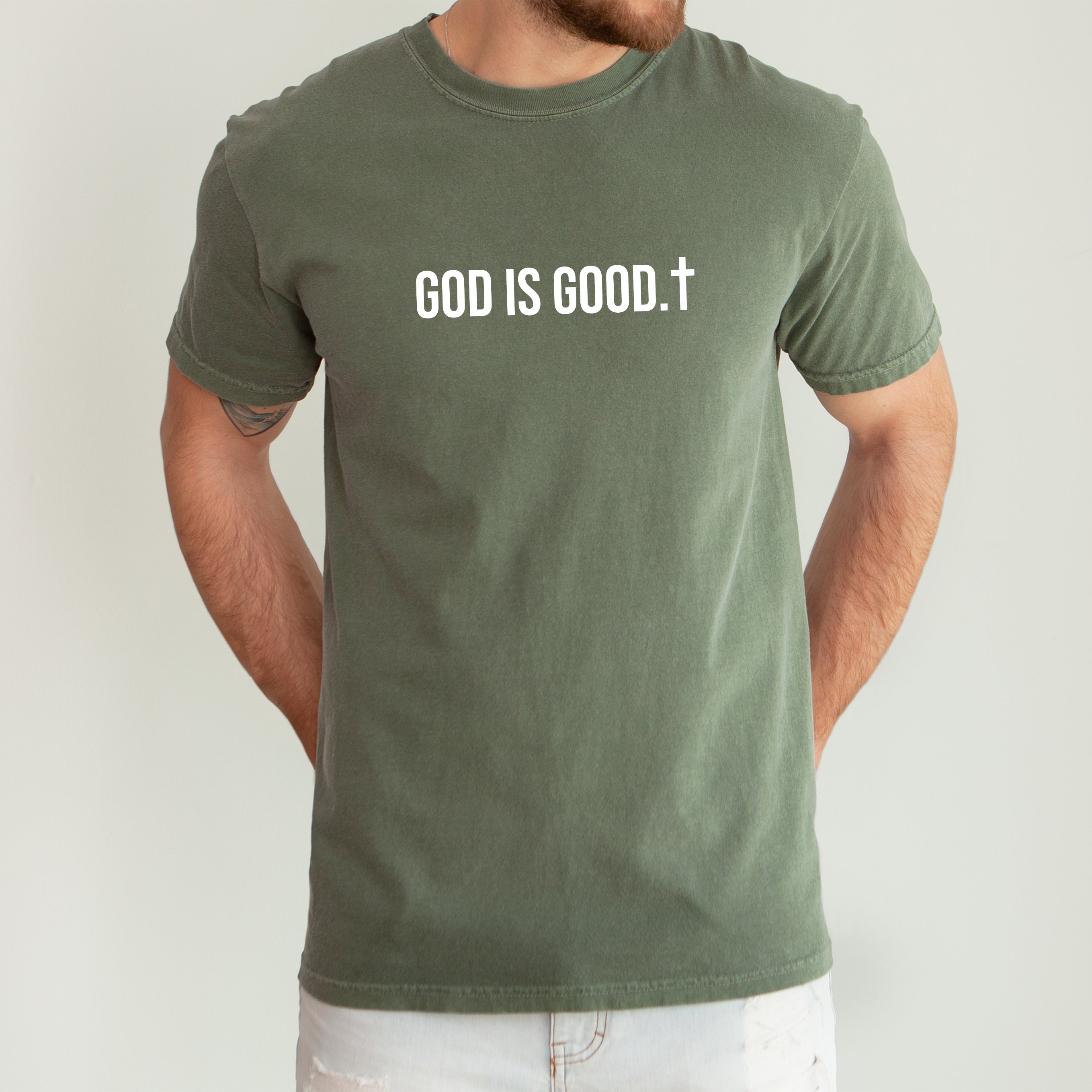 God Is Good Minimalist Faith Gospel Jesus Christian Religious Comfort Colors Tee