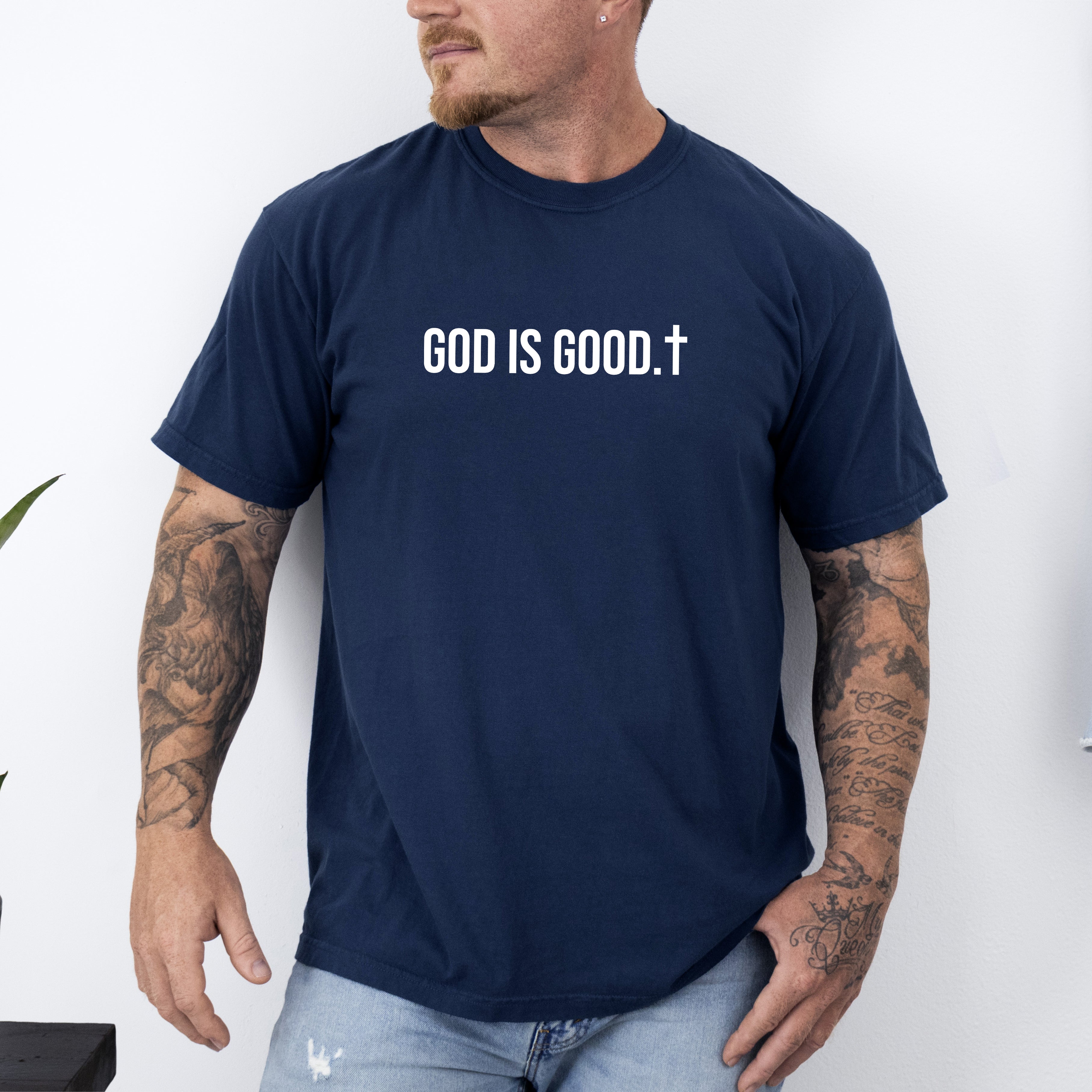 God Is Good Minimalist Faith Gospel Jesus Christian Religious Comfort Colors Tee