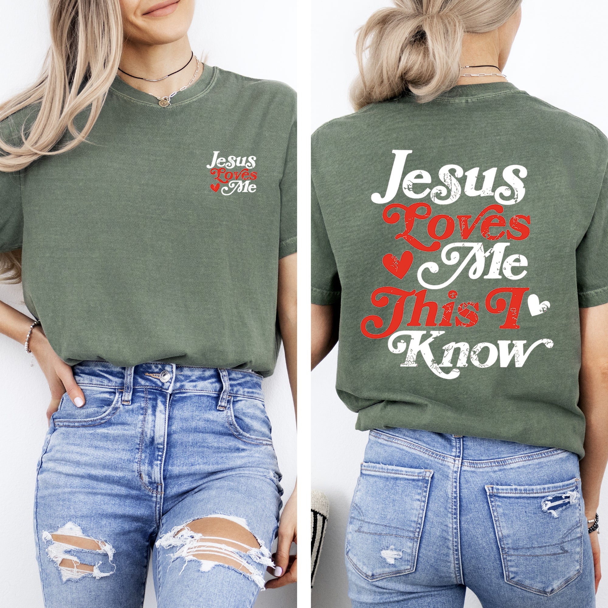 Jesus Loves Me, This I Know Christian Gospel Faith Saved Bible Verse Inspirational Prayer Comfort Colors Tee