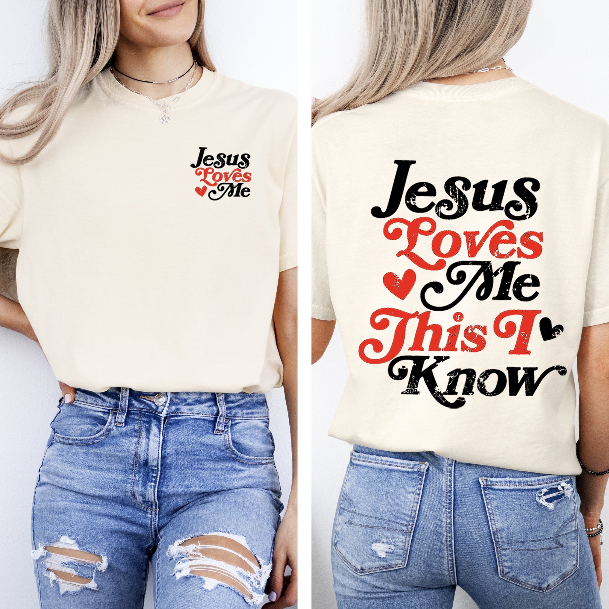 Jesus Loves Me, This I Know Christian Gospel Faith Saved Bible Verse Inspirational Prayer Comfort Colors Tee