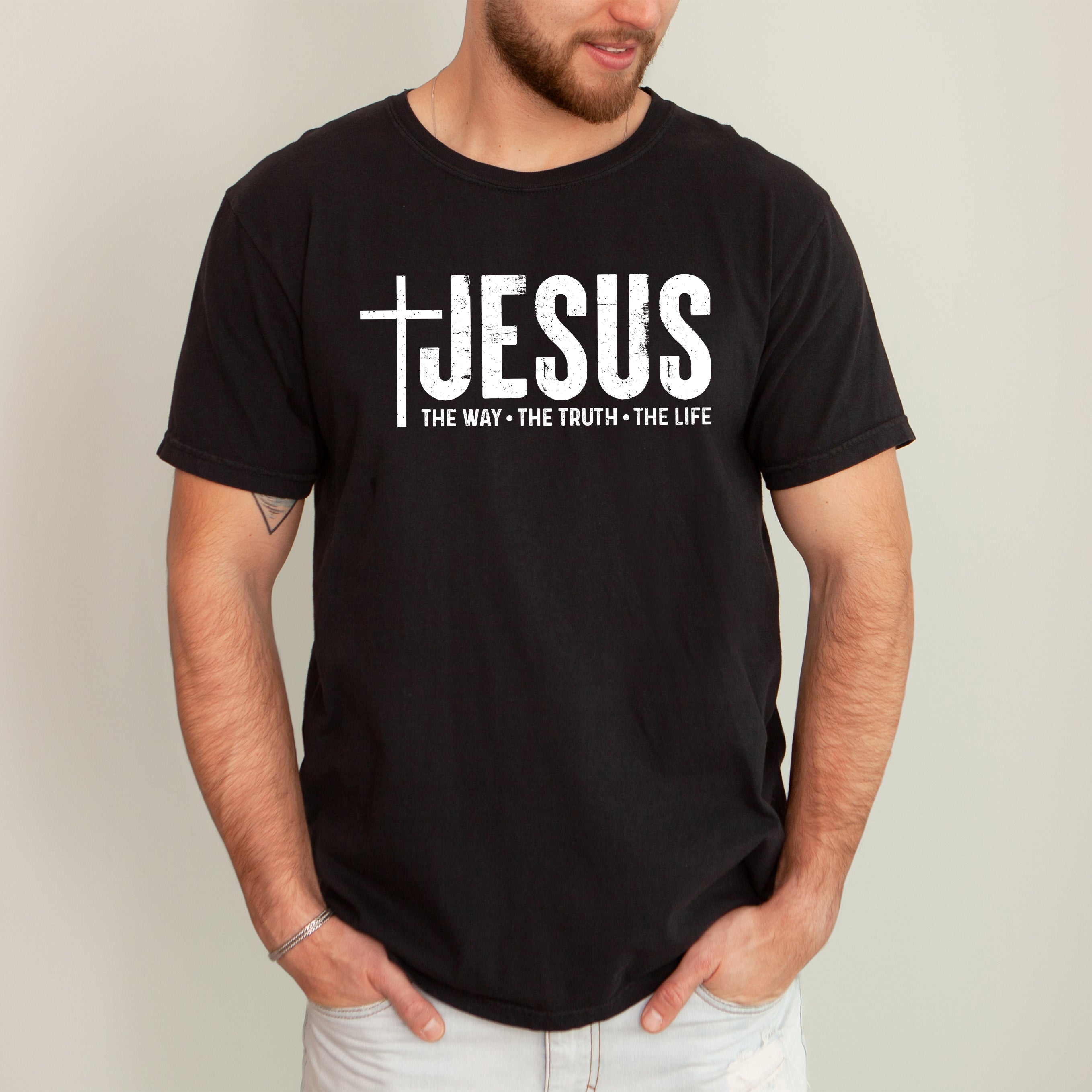 Jesus The Way The Truth The Life Gospel Message For Faith Christian Comfort Colors Tee