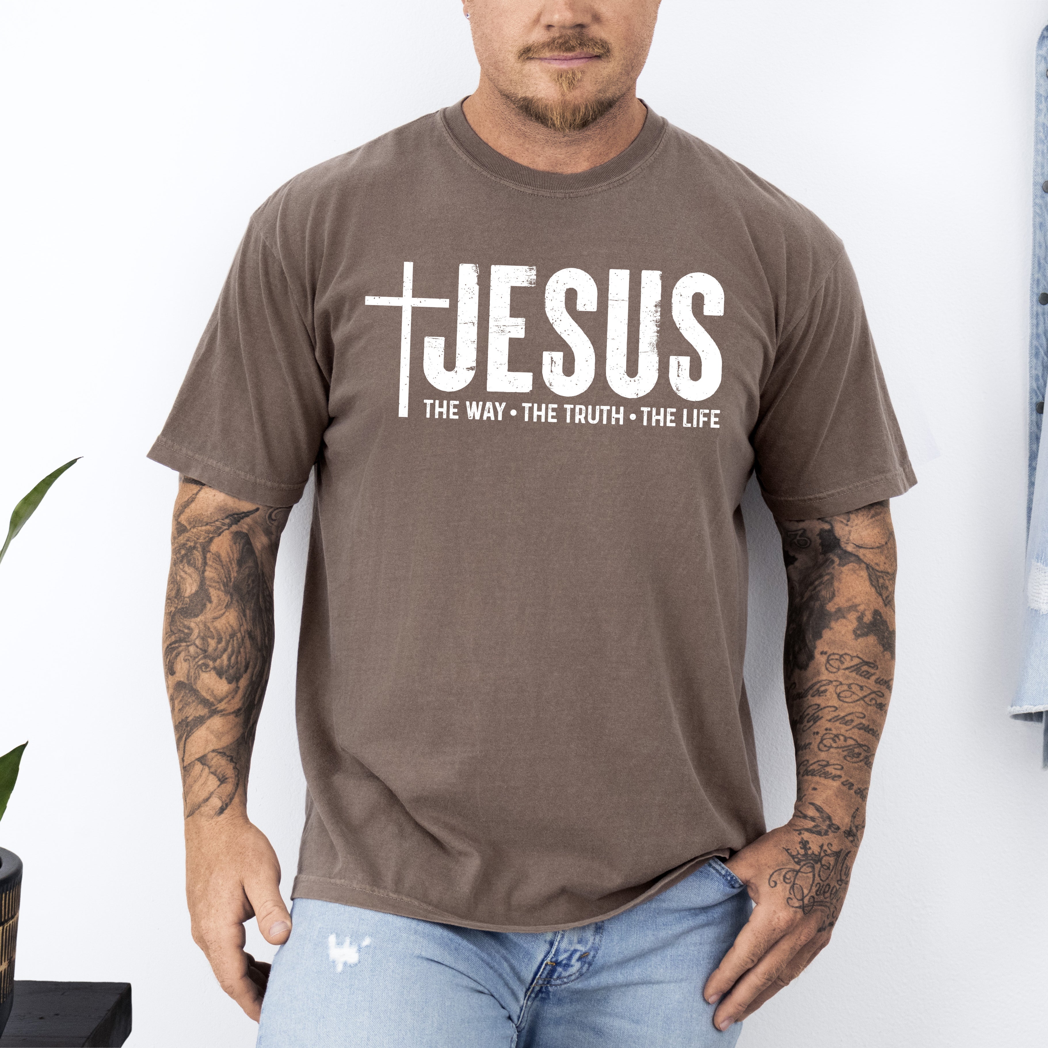 Jesus The Way The Truth The Life Gospel Message For Faith Christian Comfort Colors Tee