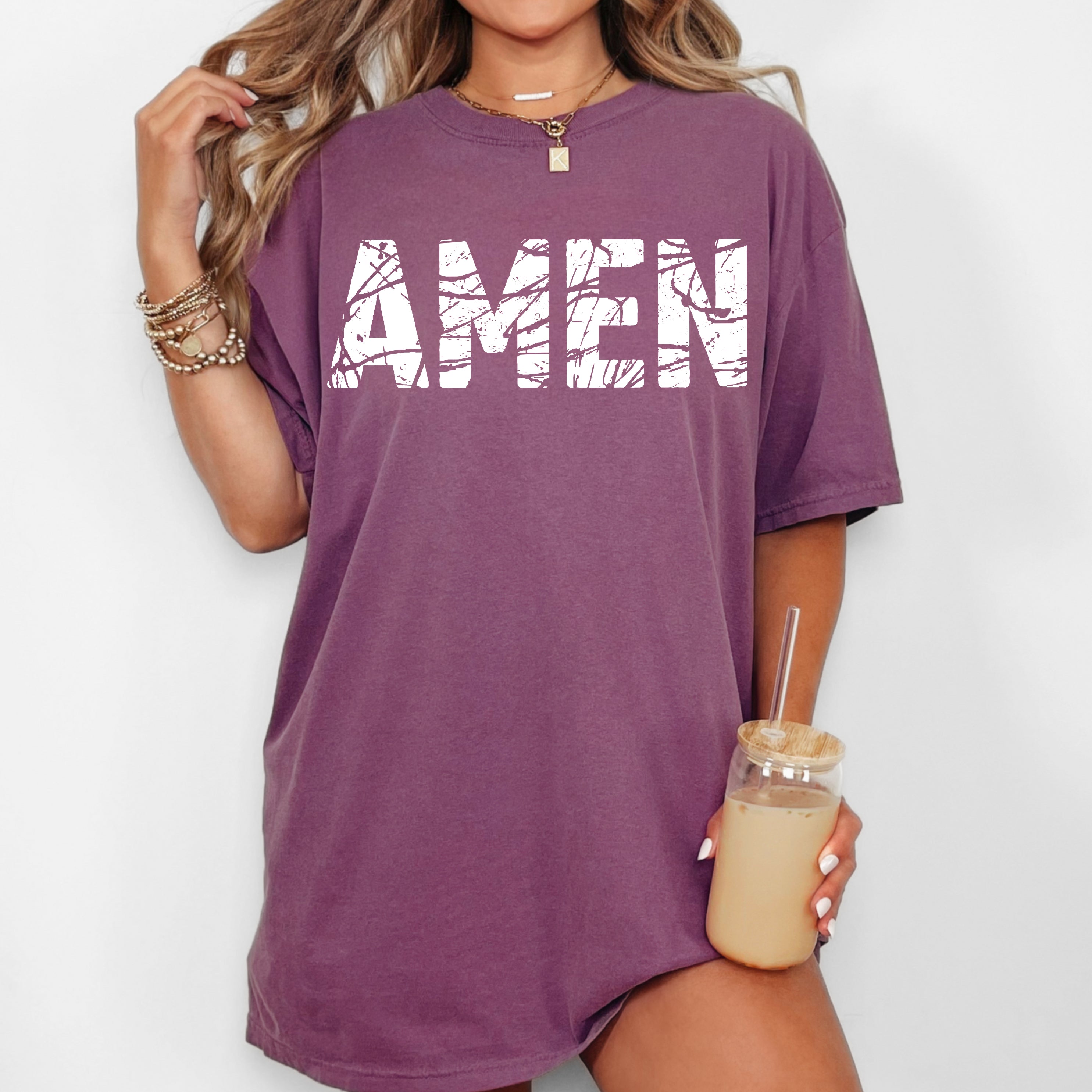 Amen Christian Jesus Vintage Western Witch Halloween Meme Costume Comfort Colors Tee