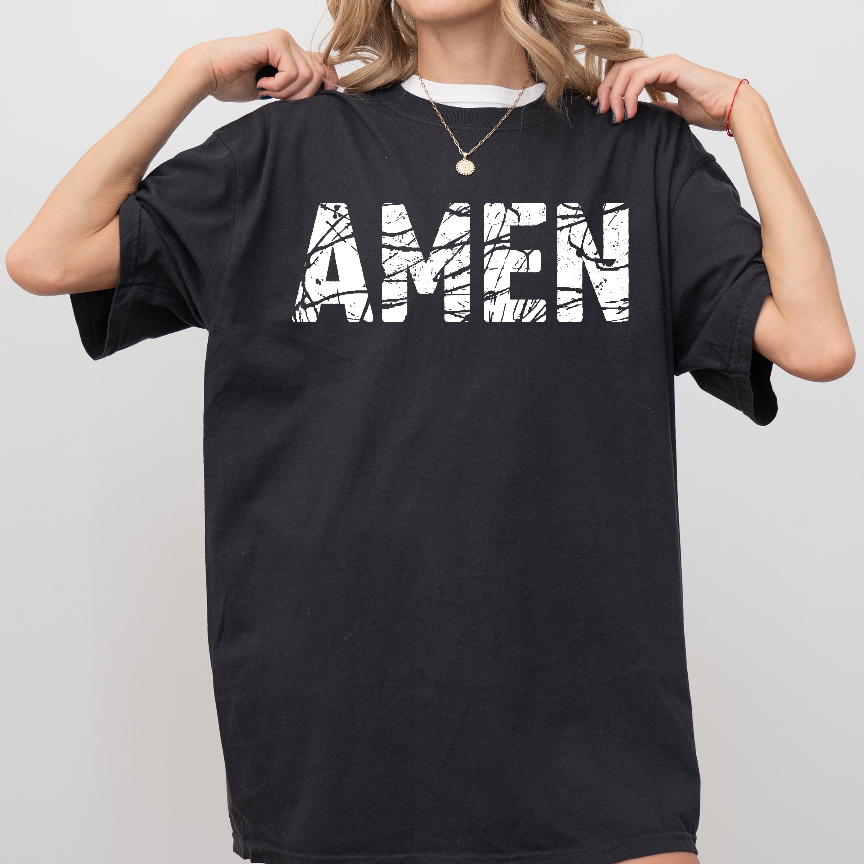 Amen Christian Jesus Vintage Western Witch Halloween Meme Costume Comfort Colors Tee