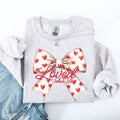 Loved John 3:16 Valentine's Day Hearts Ribbon Bow Christian Faith Bible Verse Inspired Sweatshirt