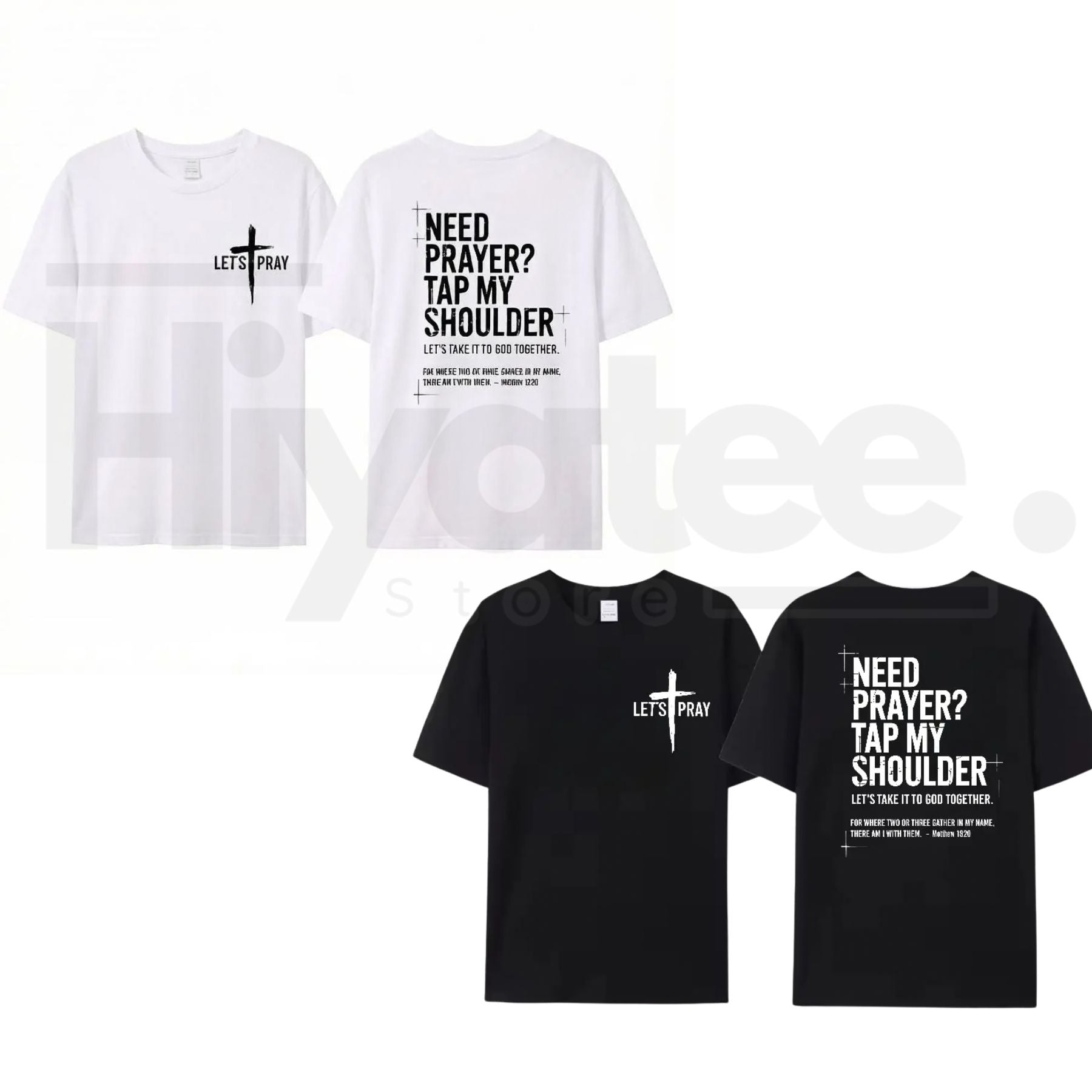 "Need Prayer? Tap My Shoulder" T-Shirt – Matthew 18:20 Christian Faith Tee