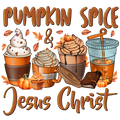 Jesus Christ & Pumpkin Spice DTF Transfer