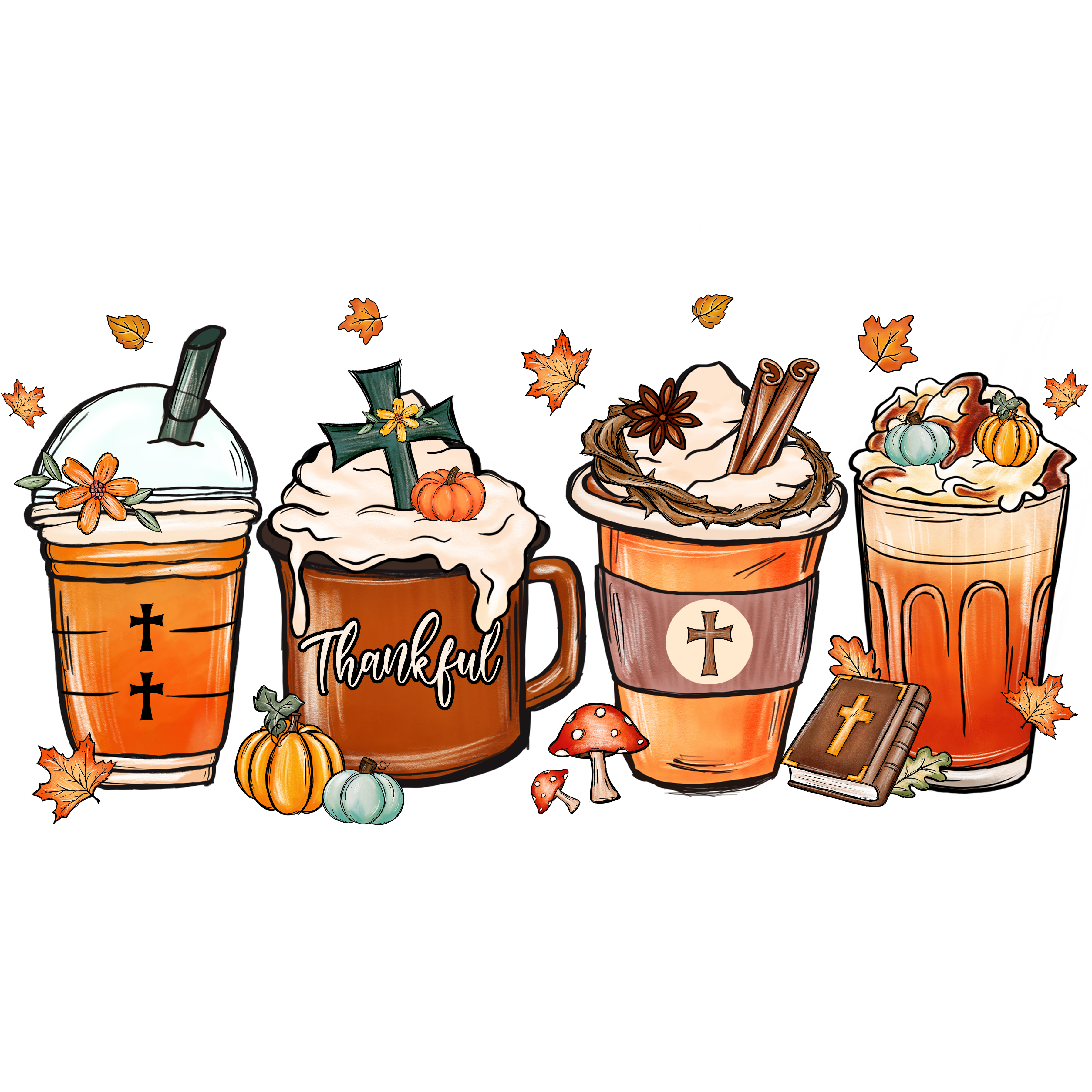 Autumn Christian Cups DTF Transfer