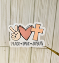 Peace Love Jesus Sticker